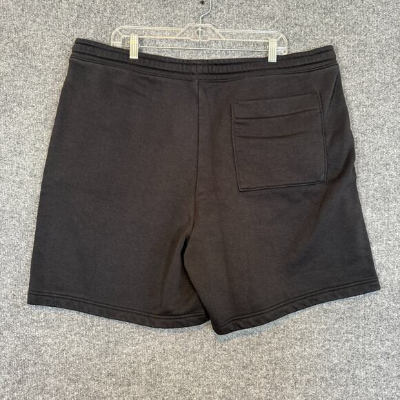 Everlane Shorts Mens 2XL XXL Black Fleece Sweatshorts Casual Stretch‎ Waist - Picture 6 of 8
